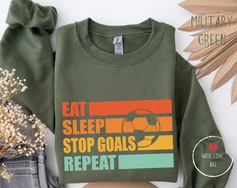 Moletom retrô de goleiro - Presente para jogador de futebol, moletom de futebol, suéter de mãe do futebol, presente de goleiro, camisa de dia de jogo, suéter de goleiro