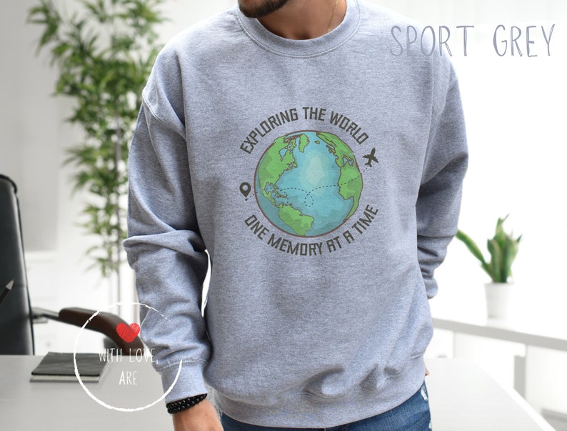 Airplane Mode Travel Sweatshirt, Vacay Vibes Crewneck Sport Grey