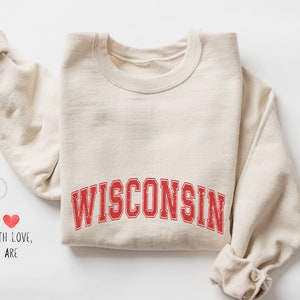 Wisconsin Sweatshirt - Vintage Wisconsin Sweatshirt, Wisconsin Badger, Wisconsin Madison Shirt