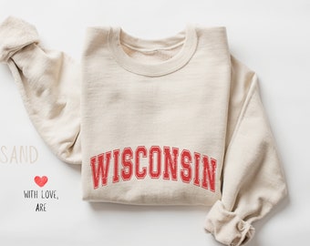 Wisconsin Sweatshirt - Vintage Wisconsin Sweatshirt, Wisconsin Badger, Wisconsin Madison Shirt