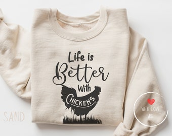Sweat-shirt poulet printanier, Sweat-shirt poulet pour la fête des mères, Sweat-shirt poulet pour femme, Amour de poulets, Sweat-shirt animaux, Ferme rigolote