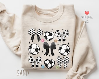 Coquette Soccer Sweater - Soccer Mama Shirt, Gift for Soccer Mom, Fall Soccer Season Shirt, Soccer Coach Gift, Soccer Gameday Gift