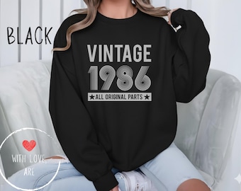 1986 Personalized Sweatshirt - 1986 Birthday Sweatshirt Sweater, 1986 Birthday Year Number Sweat for Women Or Man, 40th Birthday Shirt