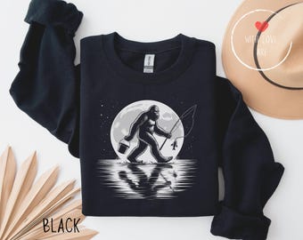 Fishing Bigfoot Sweatshirt – Reel Cool Grandpa Retro Shirt