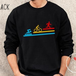 Minimalist Triathlon Sweatshirt, Swim Bike Run, Athlete Crewneck, Triathlete Shirt, Triathlon Shirt, Triathlon Gift, Gift for Triathlete Dad