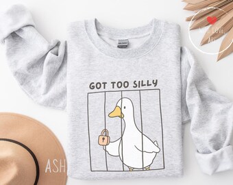 Silly Goose-sweater met ronde hals, shirt met grappige dieren