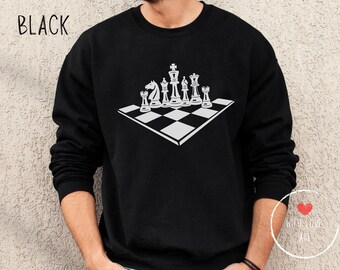 Minimalist Chess Sweatshirt - Chess Shirt, Chess Player Gift,  Chess Player Matching T-Shirt, Chess Lover Gift, Women Chess Sweater