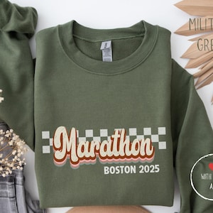 Custom Retro Marathon Sweater, Personalized City and Year - Runner Sweatshirt, Vintage Marathon Jumper, Team Sports Top, Running Dad Gift