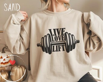 Live Love Lift Graphic Sweatshirt – Cozy Gym Shirt