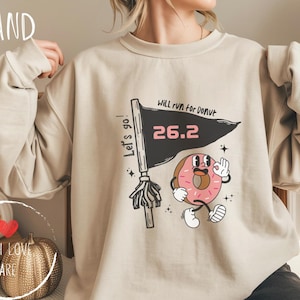 Full Marathon Sweatshirt - Running for Donut Sweatshirt, Running Crewneck, Runner Gift, Marathon Gift, Marathon Gift, race day sweatshirt