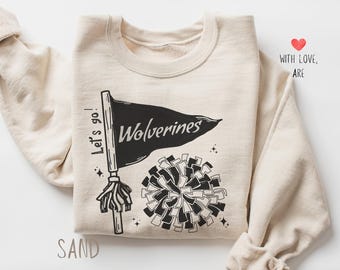 Sudadera personalizada para el día del partido, sudadera personalizada con el espíritu del equipo, regalo para mamás aficionadas al fútbol americano, ropa con el espíritu escolar, sudadera deportiva personalizada