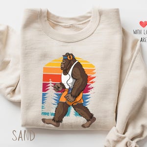 Bigfoot Marathon Sweatshirt - Retro Running Sweatshirt, Running Crewneck, Runner Gift, Marathon Gift, Running Dad Gift, gif for runner