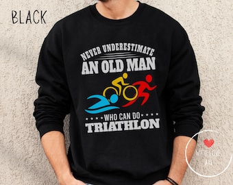 Sudadera divertida para triatlón - Regalo de apoyo para triatletas (natación, ciclismo, carrera)