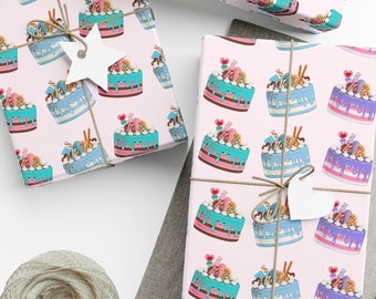 Colorful Birthday Cake Gift Wrap - Colorful, Cute, Fun! - Mother's Day, Baby Shower, Bridal