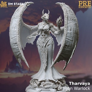 Tarvaya Dragonborn Warlock - 8-12K printed - DM Stash