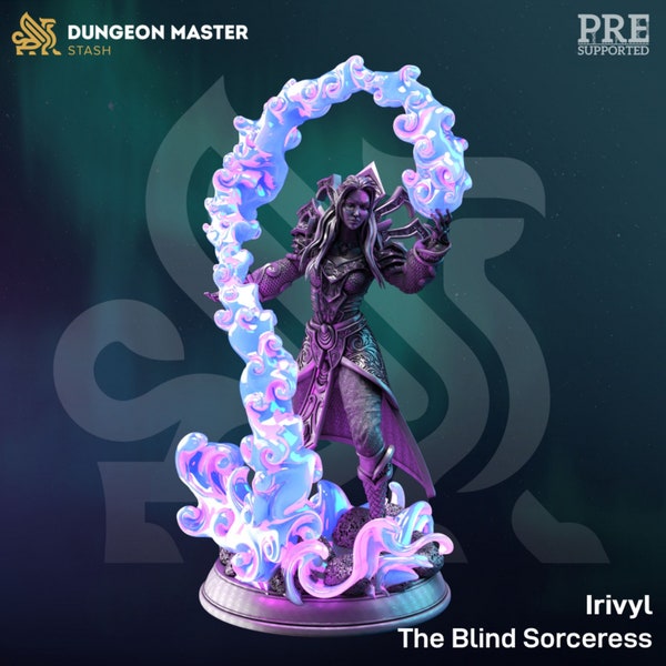 Irivyl The Blind Sorceress  - 8-12K printed - DM Stash