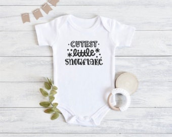 Cutest Little Snowflake | Coming Home Outfit | Cute Baby Onesie | Pregnancy Announcement | Pregnancy Reveal | Christmas Onesie | Xmas Baby