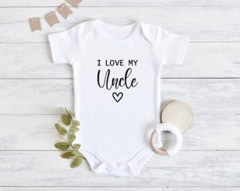 I Love My Uncle Onesie | Baby Announcement | Uncle Baby Onesie | Pregnancy Reveal to Uncle | Uncle Pregnancy Announcement | I Love my Uncles
