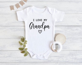 I Love My Grandpa | Grandparent Announcement | Grandpa Baby Onesie | Pregnancy Reveal to Grandparents | Grandparent Pregnancy Announcement