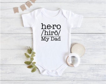 Onesie | Bodysuit | My Dad is My Hero | Father's Day Gift from Baby | Cute Baby Clothes | Father's Birthday Gift | Dad Birthday | Best Dad