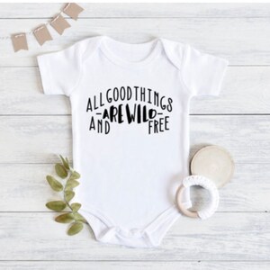 Onesie | Bodysuit | Wild and Free | Wild & Free | Boho Onesie } Neutral Onesie | Unisex Onesie | Free Spirit | Hippie Baby | Wildflower