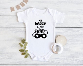 Onesie | Bodysuit | My Dad is My Hero | Father's Day Gift from Baby | Cute Baby Clothes | Father's Birthday Gift | Dad Birthday | Best Dad