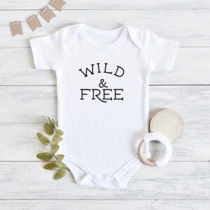 Onesie | Bodysuit | Wild and Free | Wild & Free | Boho Onesie } Neutral Onesie | Unisex Onesie | Free Spirit | Hippie Baby | Wildflower