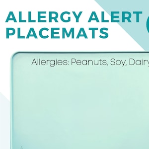 Allergy Alert Placemat for Kids – Food Allergy Sign for School & Daycare – BPA-Free Silicone Mat