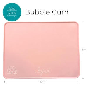 名前入りプレースマット、カスタムプレースマット、名前とオプションの画像が入ったシリコン製パーソナライズプレースマット、ベビープレースマット、シリコン製プレースマット