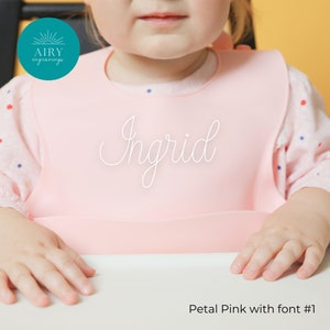 Personalized Silicone Bib with Custom Engraving and Fade-Resistant White Ink | Perfect for Your Little One!