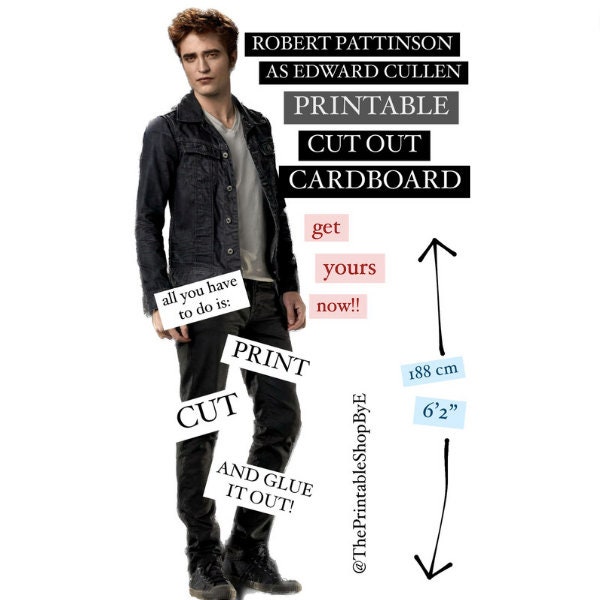 Edward Cullen Cardboard Cutout Etsy