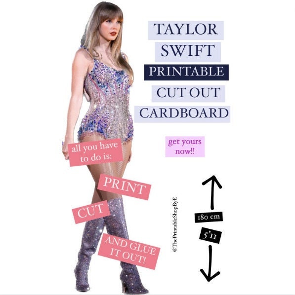 Eras Tour Taylor Swift Printable Life Size Cut Out Cardboard DIGITAL 