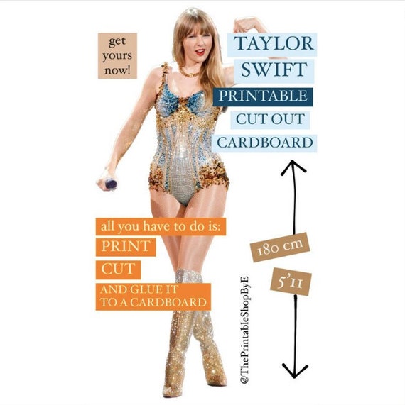 Taylor Swift in Blue Dress Cardboard Cutout