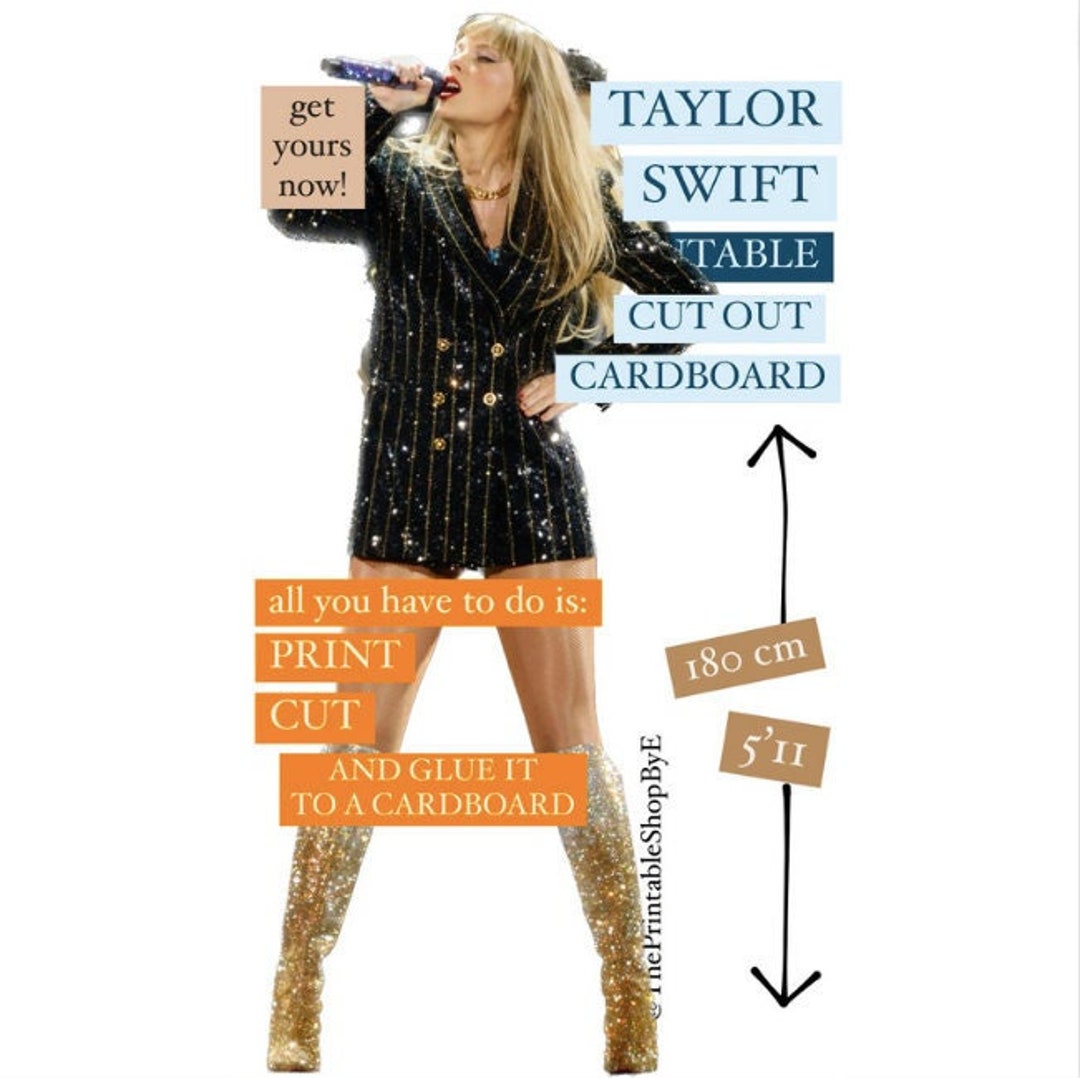 Taylor Swift Printable Life Size Cut Out Cardboard DIGITAL -  Israel