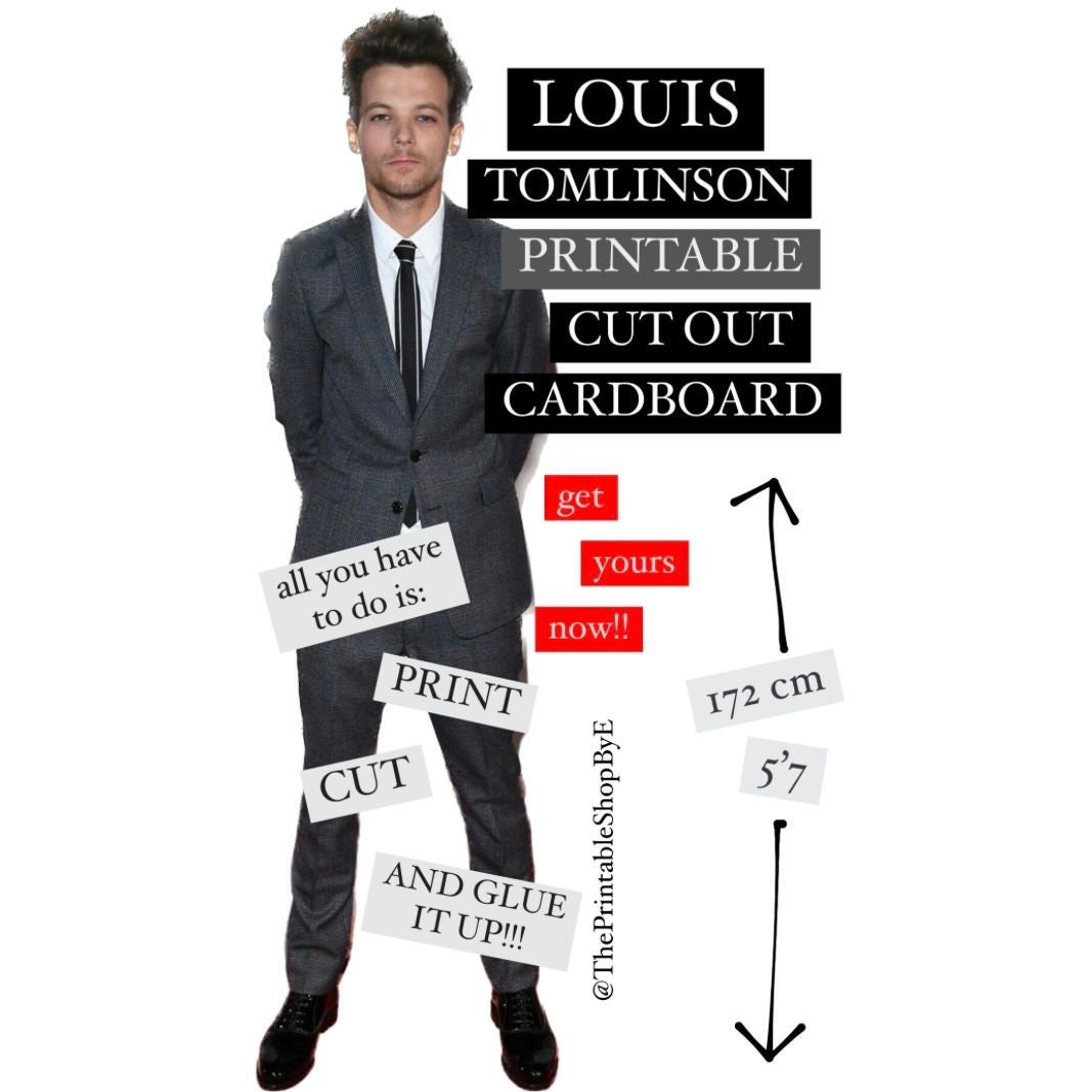 Louis Tomlinson Printable Life Size Cut Out Cardboard Etsy UK