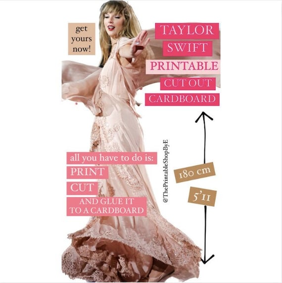 Eras Tour Taylor Swift PRINTABLE Life Size Cut Out Cardboard DIGITAL 