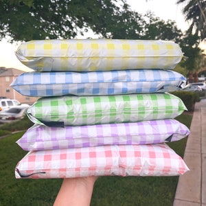 10 x 13 Polymailer Shipping Bags Checkered Colors  - Gingham Edition