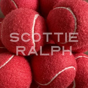 Custom Tennis Balls | Custom Shop - Wedding Party Favors for Dog Parents, Personalized with Names, Hosting Gift, Gender Reveal Red - White