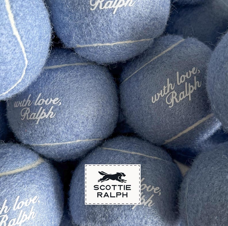 Custom Tennis Balls | Custom Shop - Wedding Party Favors for Dog Parents, Personalized with Names, Hosting Gift, Gender Reveal image 1