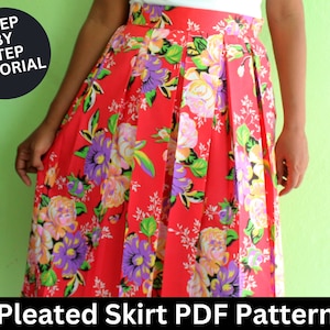 Pleated Skirt Sewing Pattern | Size S - XXXL | Pleated Skirt Pattern | Pleated Skirt Sewing Pattern | Skirt Pattern | PDF Sewing Pattern