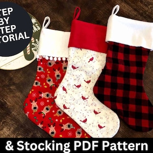 Patron de bas de Noël et tutoriel de couture | Modèle de bas de Noël | Patron de couture | Couture de Noël | Bas de Noël | Bas | Facile