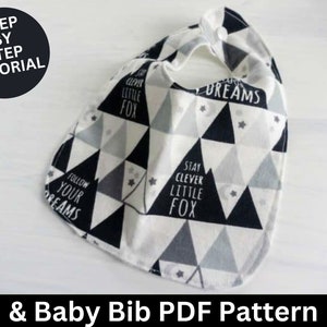 Easy Baby Bib Sewing Pattern & Sewing Tutorial | Baby Bib Pattern | Baby Bib | Bib Pattern | PDF Sewing Pattern | Sewing Pattern