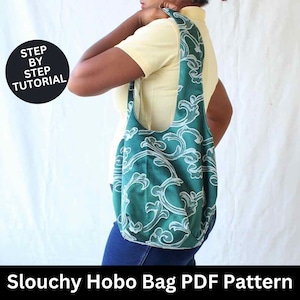 Slouchy Bag Sewing Pattern & Sewing Tutorial | Tote Bag Pattern | Boho Bag Pattern | Bag Sewing Pattern | tote pattern | hobo sewing pattern