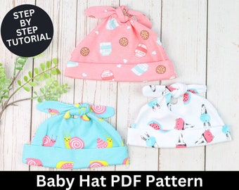 Easy Baby Hat Sewing Pattern & Sewing Tutorial | Baby Hat Pattern | Baby hat | Baby Sewing Pattern | PDF Sewing Pattern | Baby Beanie
