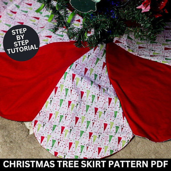 Christmas Tree Skirt Pattern & Sewing Tutorial | Tree Skirt Pattern | Sewing Pattern | Christmas Sewing | Christmas Skirt | Tree Skirt