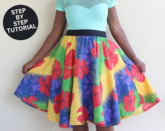 Patrón de costura de falda circular / Talla S-XXXL / Patrón de falda circular / Patrón de costura de falda circular / Patrón de falda / PDF / Patrón de costura de falda