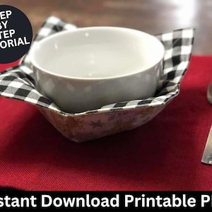 Microwave Bowl Cozy Sewing Tutorial | Hot Bowl Cozy Holder | Soup Bowl Cozy | Bowl Cozies | Soup Bowl Holder | Bowl Holder | Sewing Pattern
