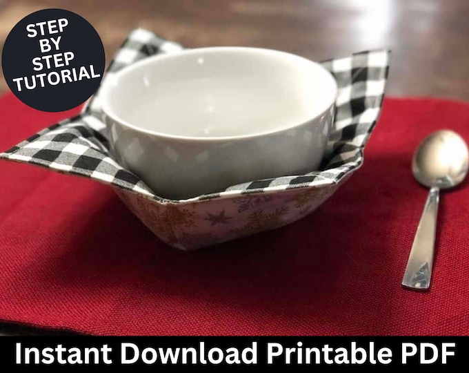 Flower Bowl Cozy Printable Sewing Pattern and Tutorial - PDF Download ...