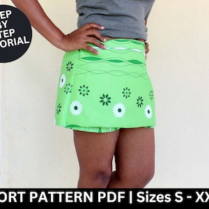 Skort Sewing Pattern | Size S - XXXL | Skort Pattern | Skort Skirt Shorts | Skirt Pattern | PDF Sewing Pattern | Sewing Tutorial