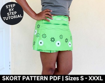 Skort Sewing Pattern | Size S - XXXL | Skort Pattern | Skort Skirt Shorts | Skirt Pattern | PDF Sewing Pattern | Sewing Tutorial